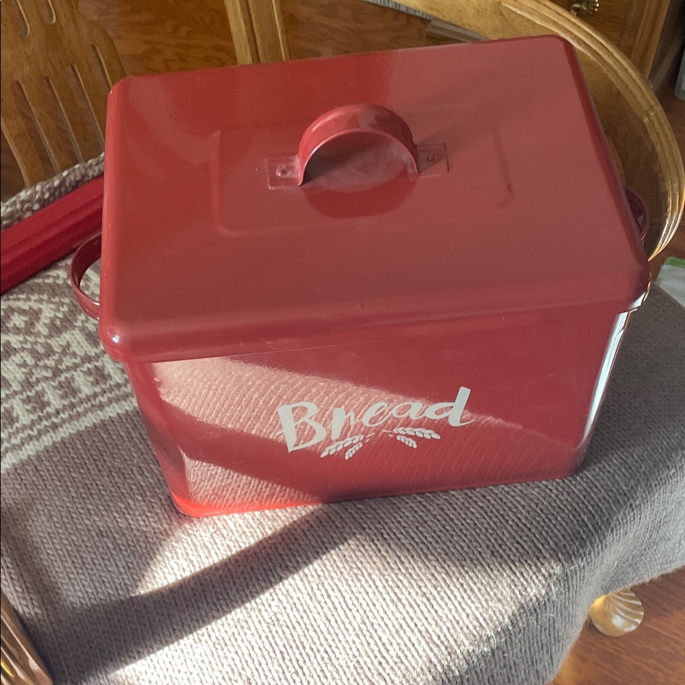 Red Bread Box with Handle
